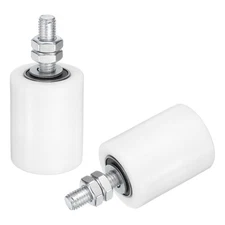 2Pcs Slide Gate Guide Roller, 2"x2-3/8" Nylon Sliding Gate Support, White
