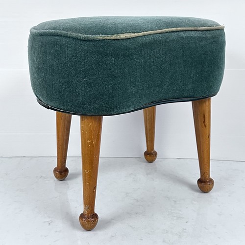 Großer Vintage Sherborne Hocker grün gepolstert Tele-Pouffe Mid Century Projekt
