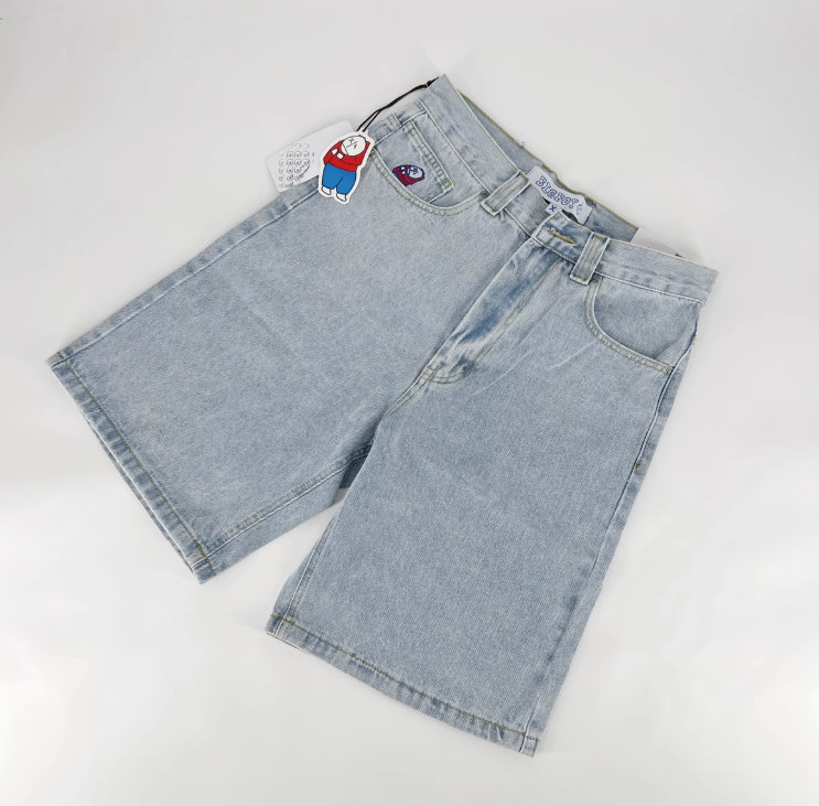 Polar Skate Co Ukskate Big Boy Baggy Denim Shorts - Wash Blue, 5 Colour Options