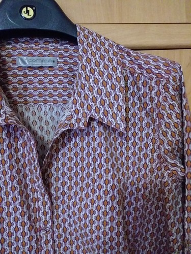 Comma Women's Blouse Colored Cotton Sleeves Long Size D 42 USA 12 - Picture 5 of 11