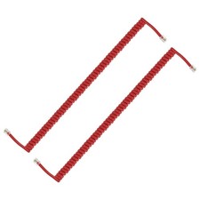 2 Pack 13.1 Feet Coiled 1.96 Feet Phone Cord for Landline, Red