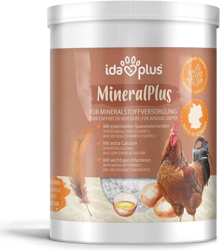 Ida Plus Mineralplus 1Kg–Futterkalk & Vitamine-Hühner,Premium Rundumversorgung