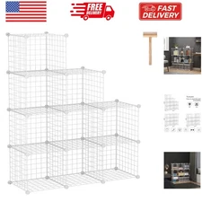 Wire Cube Storage, 9-Cube Organizer Metal, Wire C Grids Storage, Storage Bins...