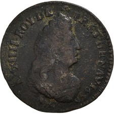 Münze, Frankreich, Louis XIV, Liard de France au buste âgé, troisième type