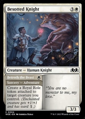 [MTG] Besotted Knight // Betroth the Beast (Foil) (0004) (WOE) LP-HP
