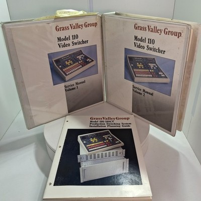 Grass Valley Model 110 Manuals 2 Volume Set + ABC Notes + Install Planning Guide