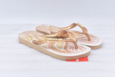 Womens Havaianas Farm Flip-Flop Sandals - Golden Papillon Size 6 (EU 37-38)