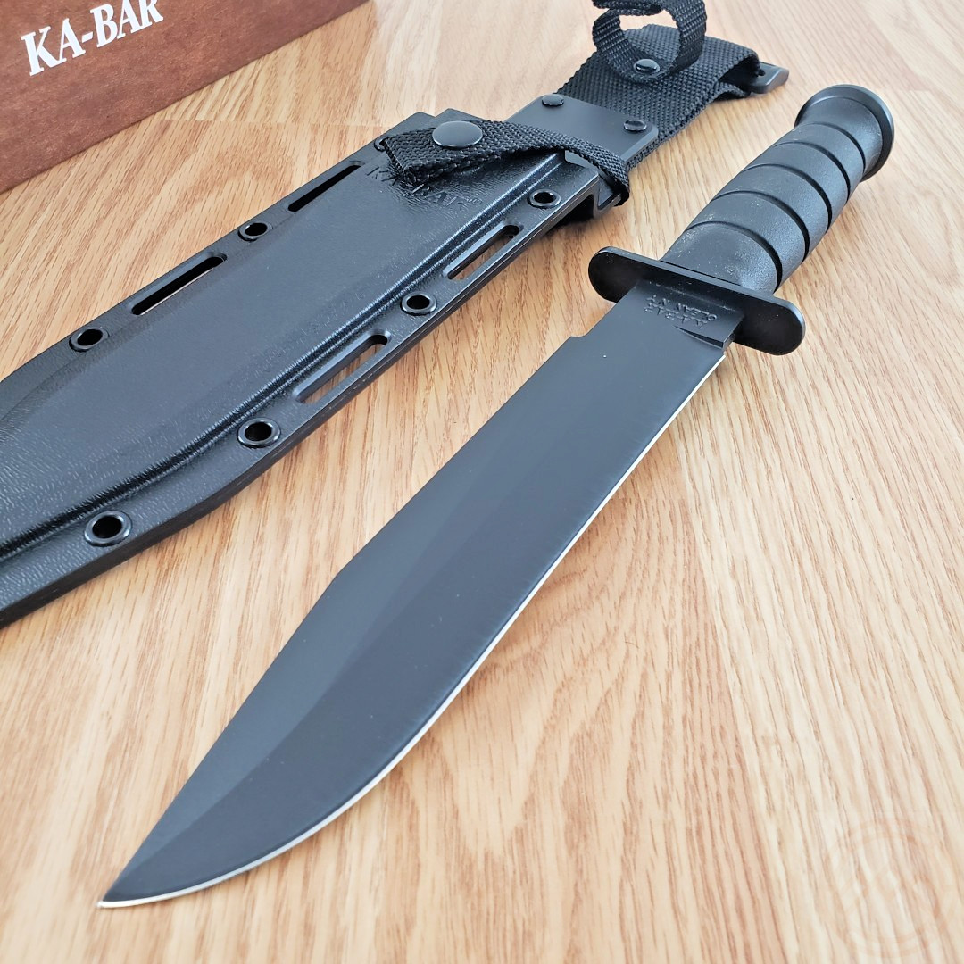 8.10" 1095 Carbon Steel Blade Black Rubber Handle