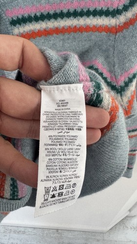 Boden Edie Fair Isle Cardigan Size Large Blue Striped Button Up - Picture 6 of 10