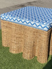 Scalloped Wicker Rattan Coffee Table