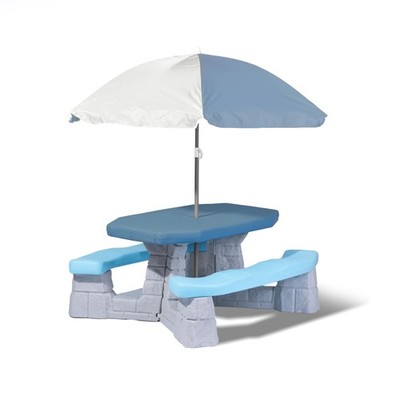 Picnic Table with Umbrella Kids Outdoor Furniture Step2 Sun Fun