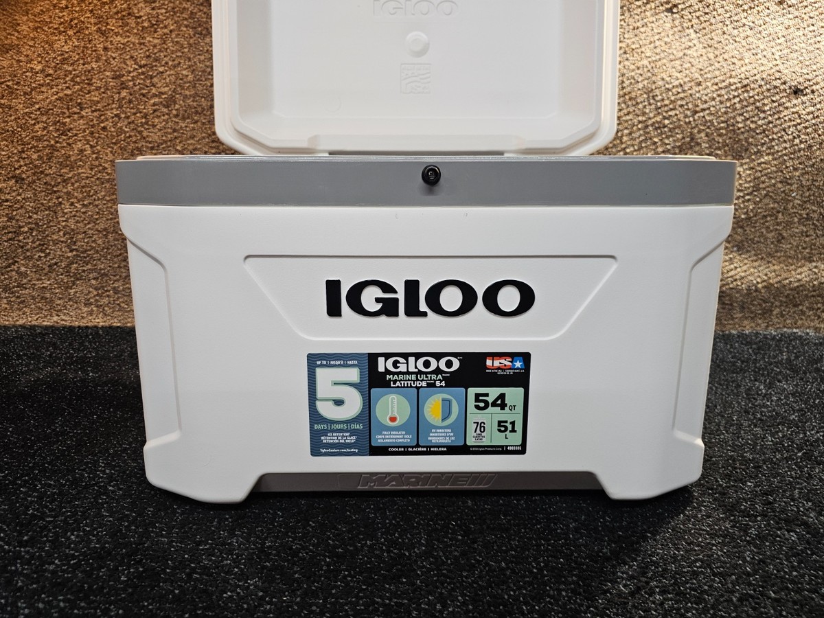 IGLOO 4903305 Marine Ultra Cool Box, White/Grey, 51 Litre, Plastic