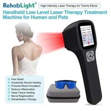 Portable Red Light Class 4 Laser Therapy for Back Pain and Inflammation Black