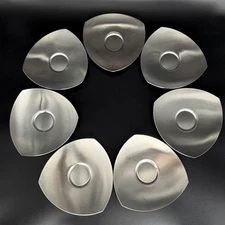 THOMAS VARIO Triangle Stainless Steel Saucers Rosenthal Germany - Set of 7