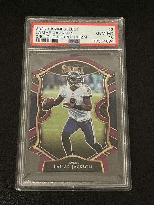 2020 Select Lamar Jackson Purple Prizm Die Cut Gem PSA 10 #3 Baltimore Ravens 🔥