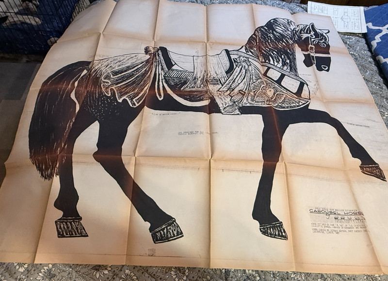 Full Scale Dan Muller Stander Carousel Horse BRYCO Photostat Blueprint