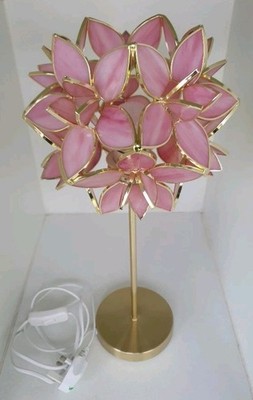 Schöne rosa Schirm Tischlampe für Wohnzimmer 45 cm hoch x 20 cm breit 