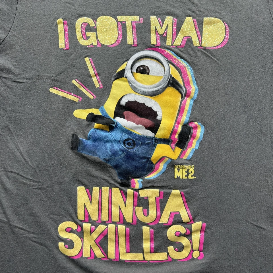 Despicable Me 2 Minion ¡GOT MAD NINJA SKILLS! Camiseta gris manga corta para mujer Foto 3 de 4