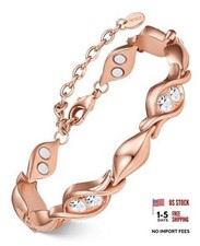 Pure Copper Bracelets for Women, Ultra Strength Rose Gold - Twin Tails