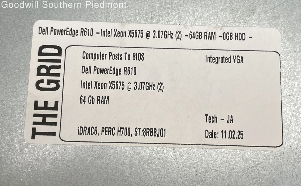 Dell PowerEdge R610 Server Intel Xeon X5675 (x2) 3.07GHz 64GB RAM No HDD - Image 2 of 4