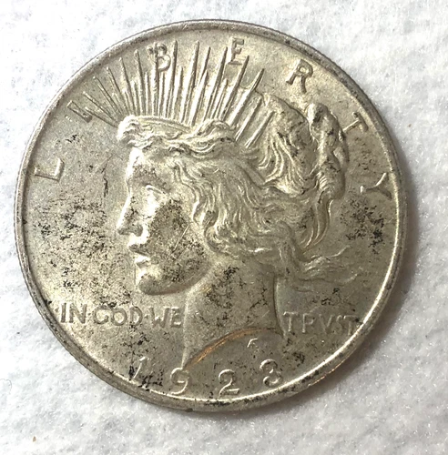 1923 P** U.S. Peace Dollar** Philadelphia Mint  90% Silver  AU Details - Scans