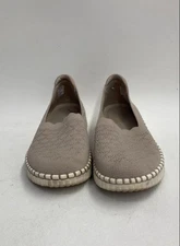 Skechers Cleo Taupe Knit Slip On Scalloped Ballet Flats Womens Size 10