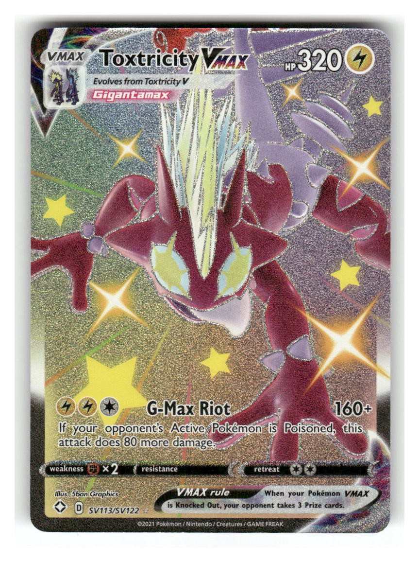 Toxtricity VMAX SV113/SV122 Holo Shining Fates Shiny Vault Pokemon Holo NM