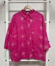 Marina Rinaldi Women  s 100 Pure Linen Shirt Blouse Japan Size XL