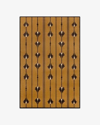 Nordic Knots Grand Climbing Vine Rug Camel-Rey Wool Hand-Tufted Plush Area Rug