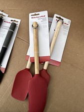 Image of KitchenAid Birchwood Mixer Spatula with Silicone Head Red