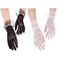 Short Lace Gloves Tea Party Gloves Women Lace Gloves Bridal Wrist Gloves