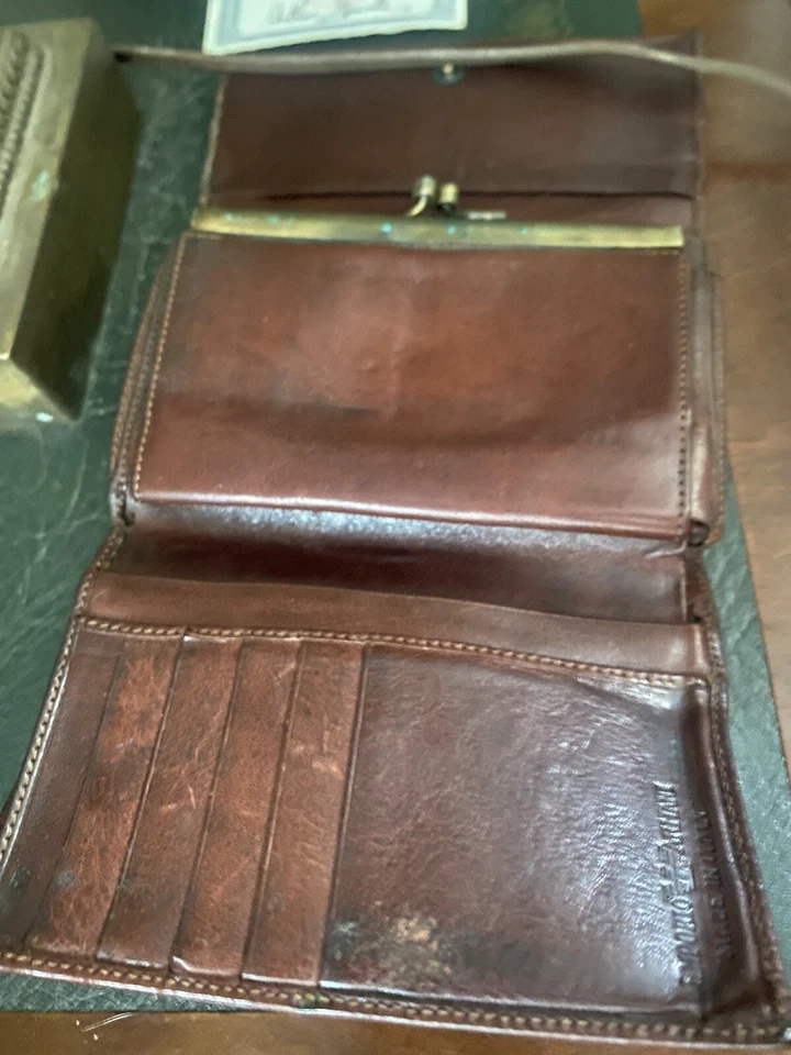 Emporio ARMANI Leather Wallet VINTAGE  Brown Armani Eagle - Image 4 of 4