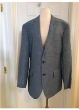 J.CREW LUDLOW SUIT JACKET IN ITALIAN WOOL-LINEN SIZE 44R BLUE E7538