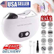 Portable Electric Toe Nail Clippers Light Trimmer Nails Cutter USB Rechargeable