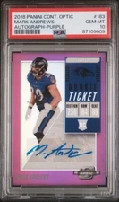Mark Andrews 2018 Panini Contenders Optic RC Ticket Purple Auto #183 /99 PSA 10