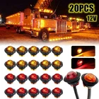 20X 3/4" 12V Marker LIGHTS LED Bullet Amber Red Truck Trailer RV Round Side Lamp