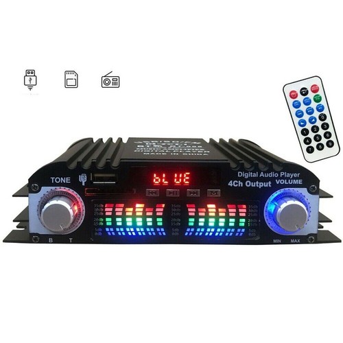 4-Kanal Endstufe Digital Verstärker DC12v Bluetooth 5.0 Auto PKW AMP Subwoofer - Picture 6 of 14