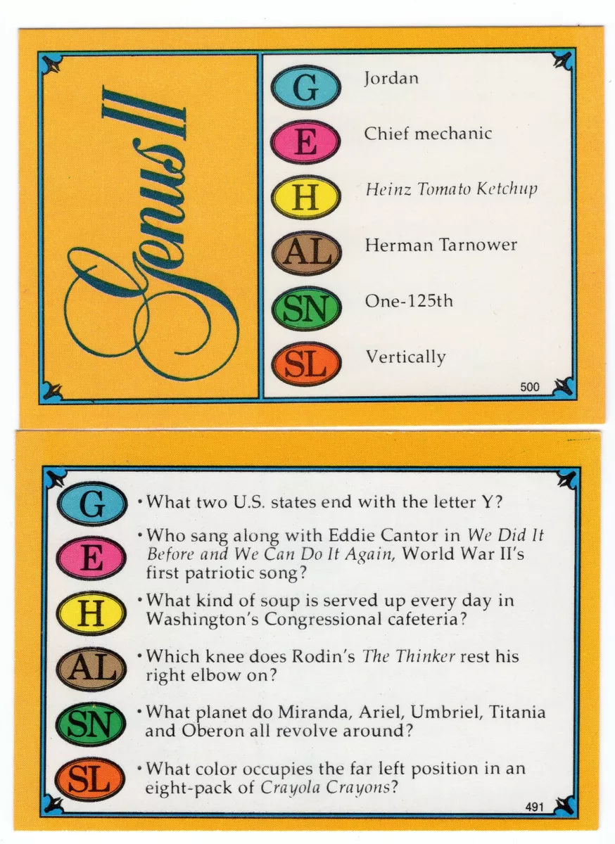 100 Trivial Pursuit Cards - You pick the edition! Genus and more