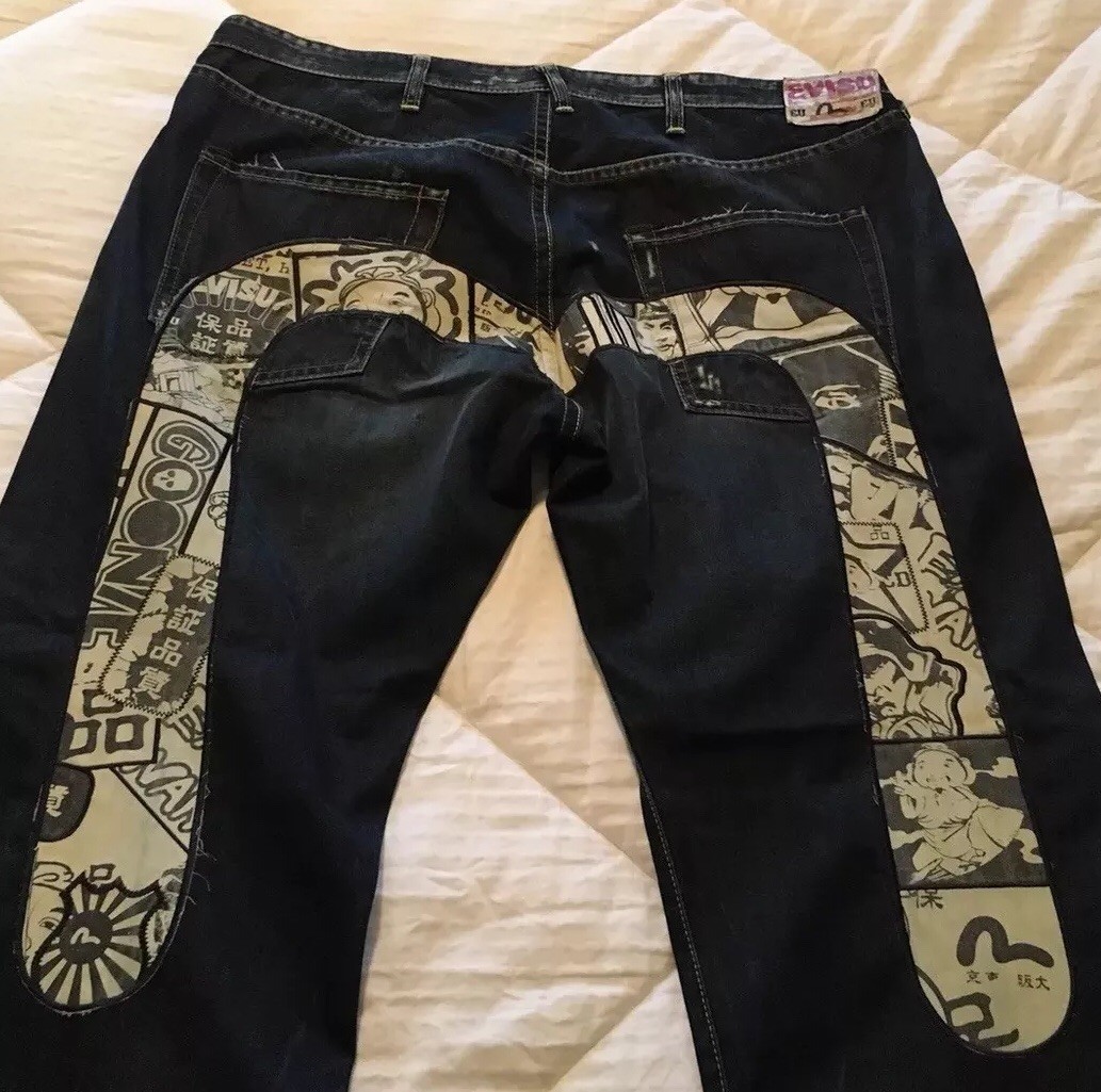 Evisu Jeans Pants EU ED Limited VERY RARE Size 40 WORN see Evisu Jeans Pants EU ED Limited VERY RARE Size 40 WORN see