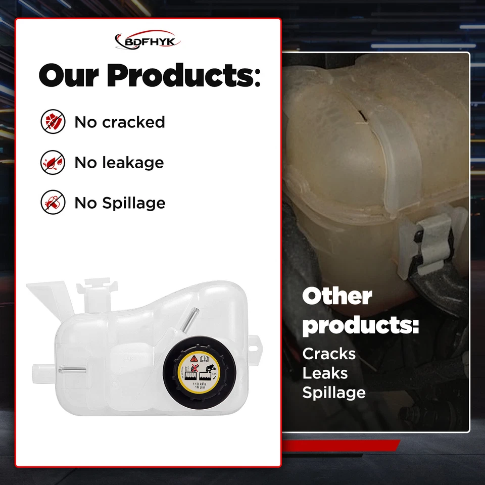 Coolant Reservoir Tank W/ Cap For 2000-2007 Ford Taurus 2000-2005 Mercury Sable - Изображение 2 из 4