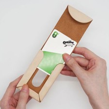 [Let You Fold / Japanese Origami Leather] It's/Kit PASSCASE Beige Leather