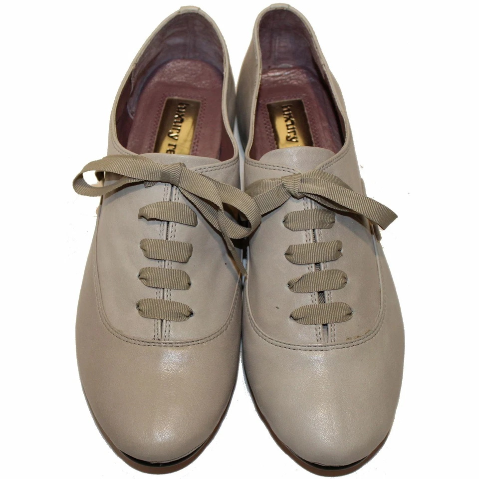 Nuevo LUJO REBEL BIRKIN Gris Cuero Con Cordones Informales Oxford Mujer Zapatos 8.5 $185 Foto 3 de 4
