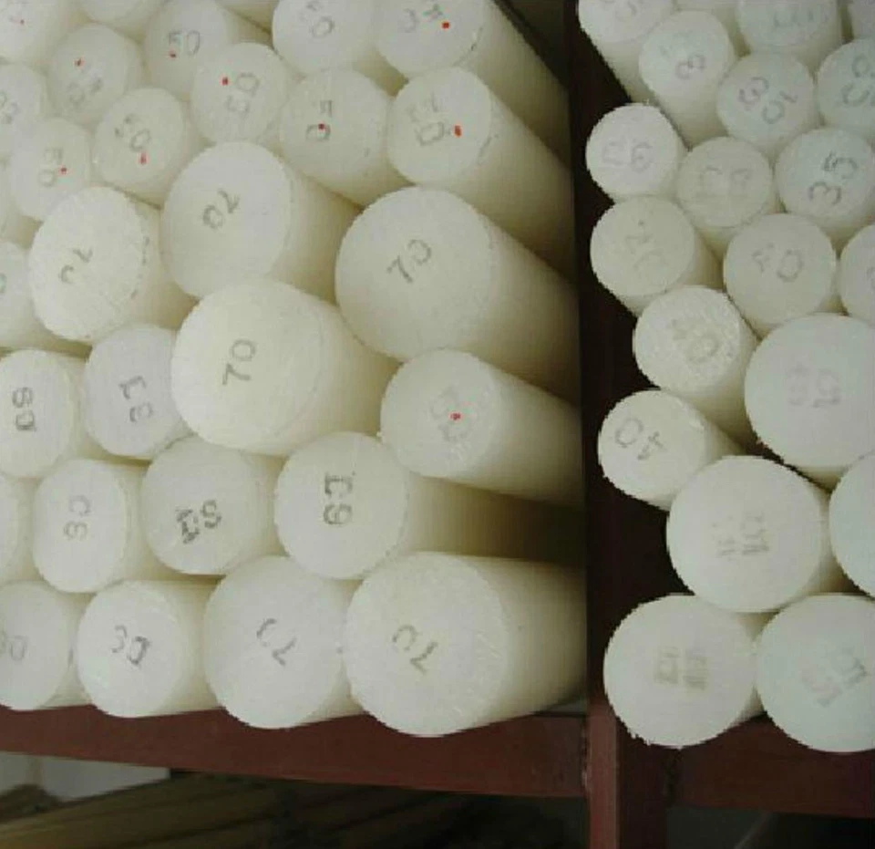 Diámetro de stock de EE. UU. 35 mm ± 10 % longitud 13 pulgadas UHMW PE varilla de plástico blanco natural Foto 4 de 4