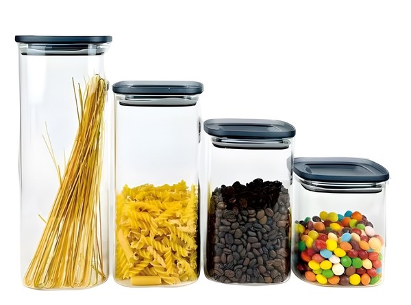 4-Teiliges Glas Vorratsdosen-Set Mit Luftdichten Deckeln 900Ml - 2100Ml-image