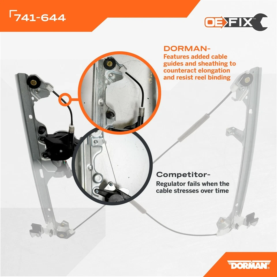 Motor de ventana eléctrica y regulador Dorman para Cadillac Escalade EXT 2002-2006 Foto 4 de 4