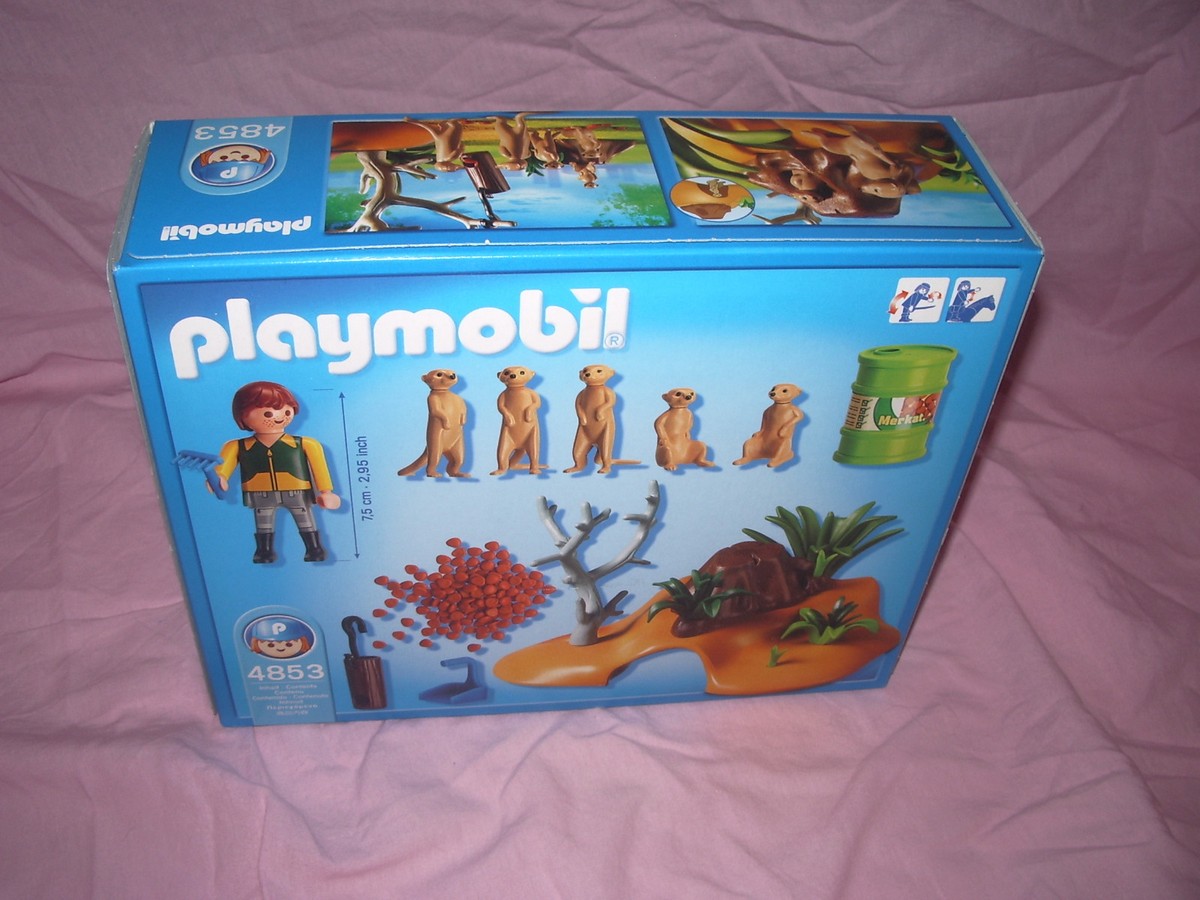 Figurine Playmobil Zoo - Homme Responsable Des Suricates (réf. 4853, Occasion)