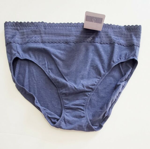 2 Warner's Cotton Stretch W/lace Hi Cut Panties Rt2091p Blue Size 7/l ...