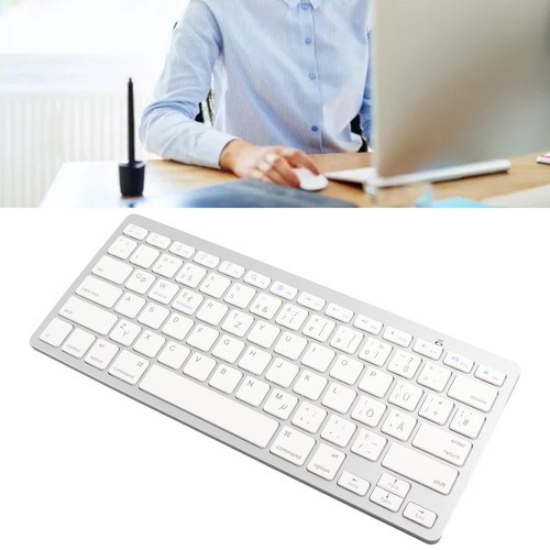 Wireless Keyboard Mini 78 Keys Ultra Thin White Computer Keyboards For Andr XXL - Picture 7 of 36