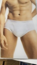 5XL Size 58 Big  Tall Mens Calvin Klein Briefs 3 Pack - White 