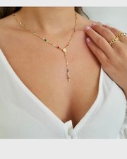 18kt gold filled chain necklace cross